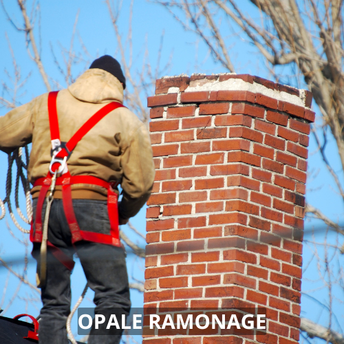 Ramoneur professionnel à Boulogne-sur-Mer effectuant un ramonage de cheminée